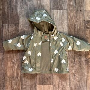 Zara Toddler HEARTS RUBBERIZED RAINCOAT (12-18m)